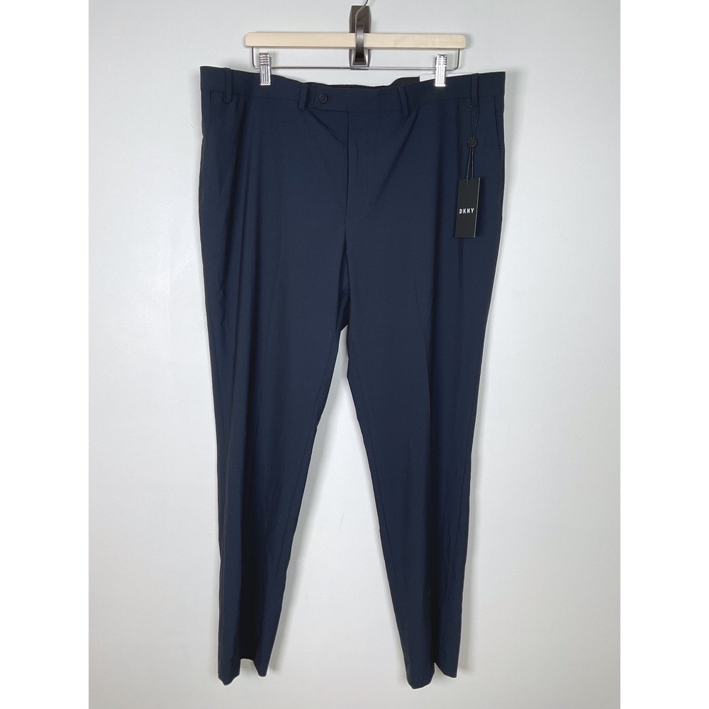 DKNY Mens Dario Navy Blue Dress Pants 42Wx32L New with Tags Business Casual